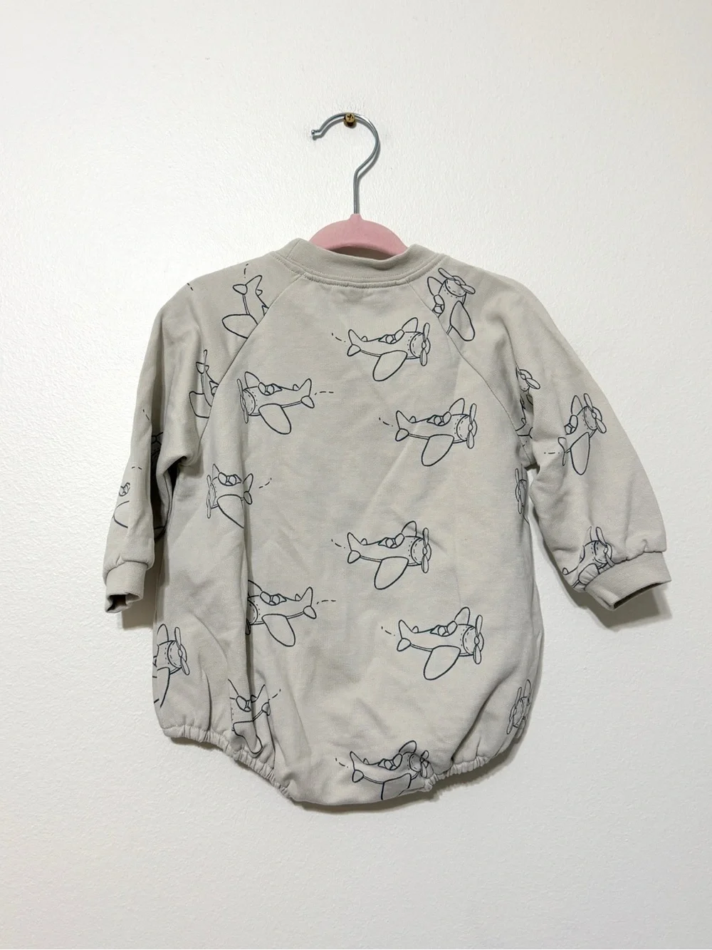 Rylee & Cru Airplane Print Long Sleeve Bubble Romper 3-6 Months Boy’s
